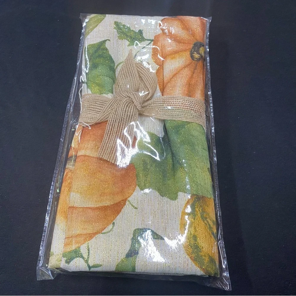 Colordrift Harvest napkins set of 4 pumpkin shimmer new in package